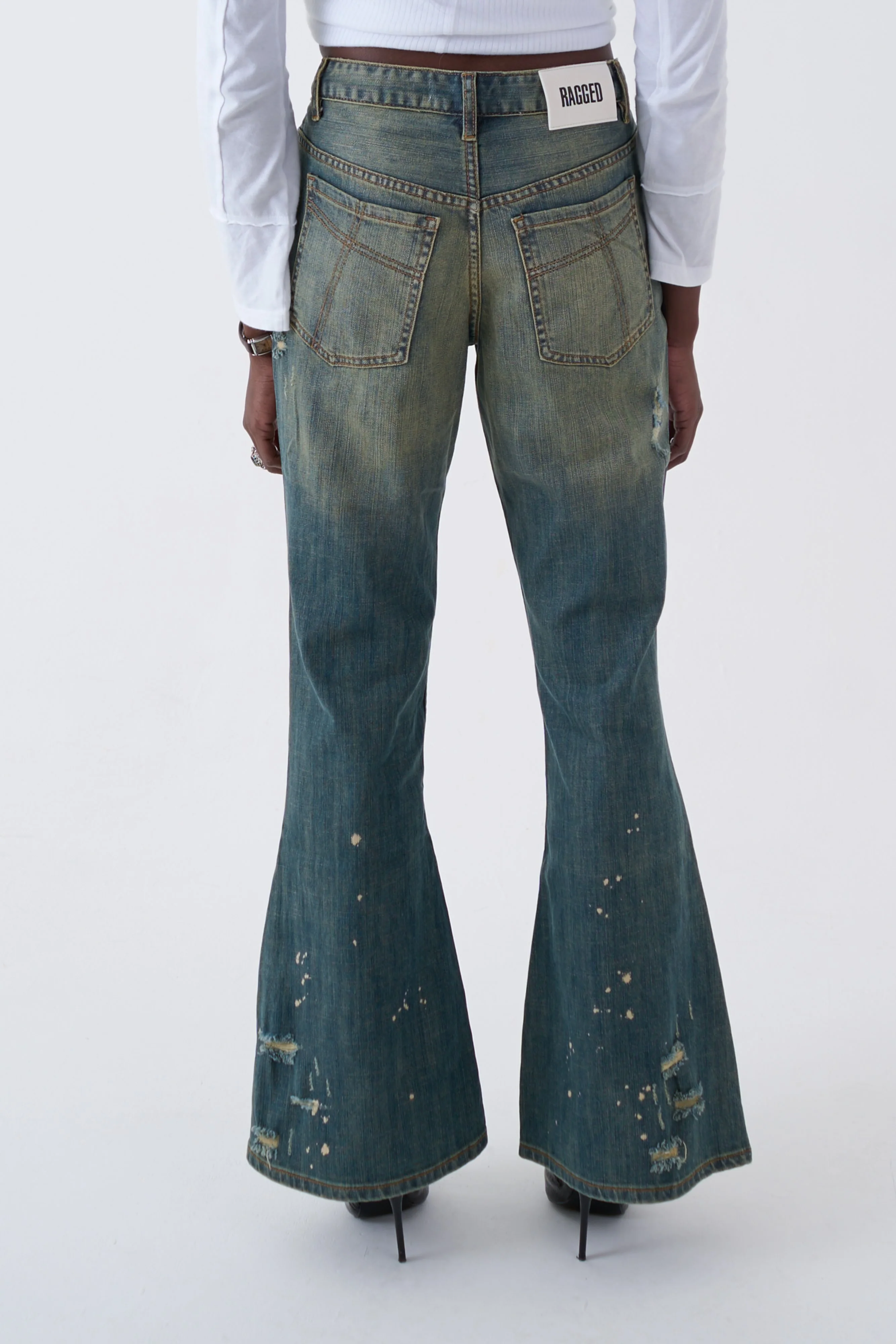 Alexa Distressed Bootcut Jeans - Image 7