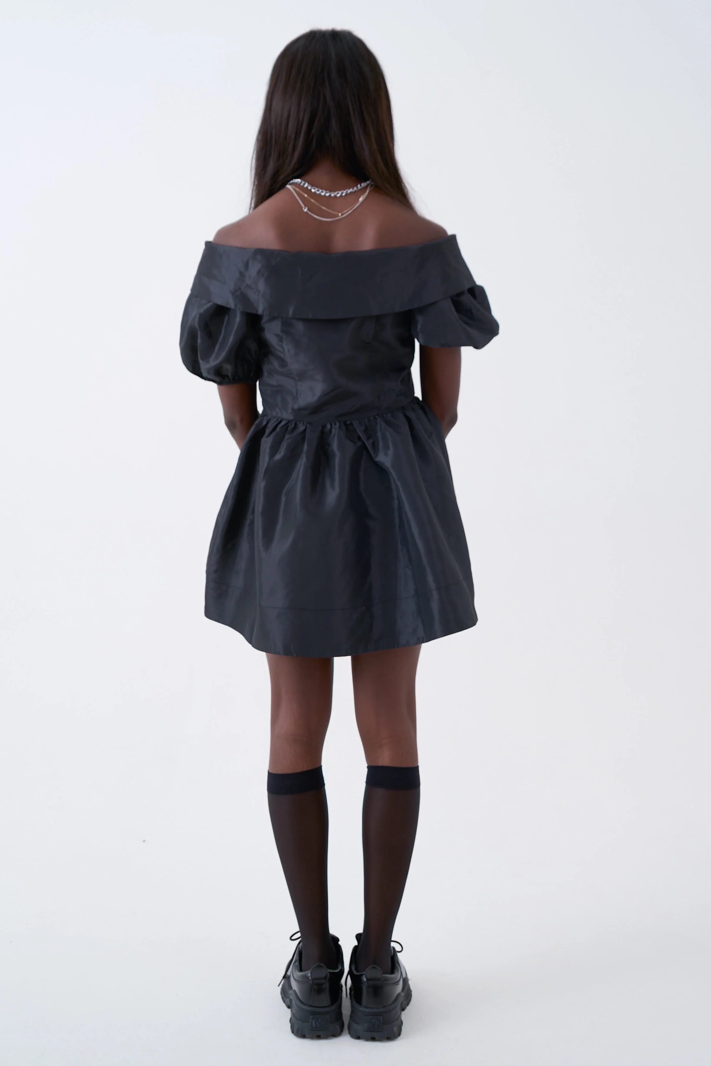 Chamber Taffeta Bardot Mini Dress - Image 5
