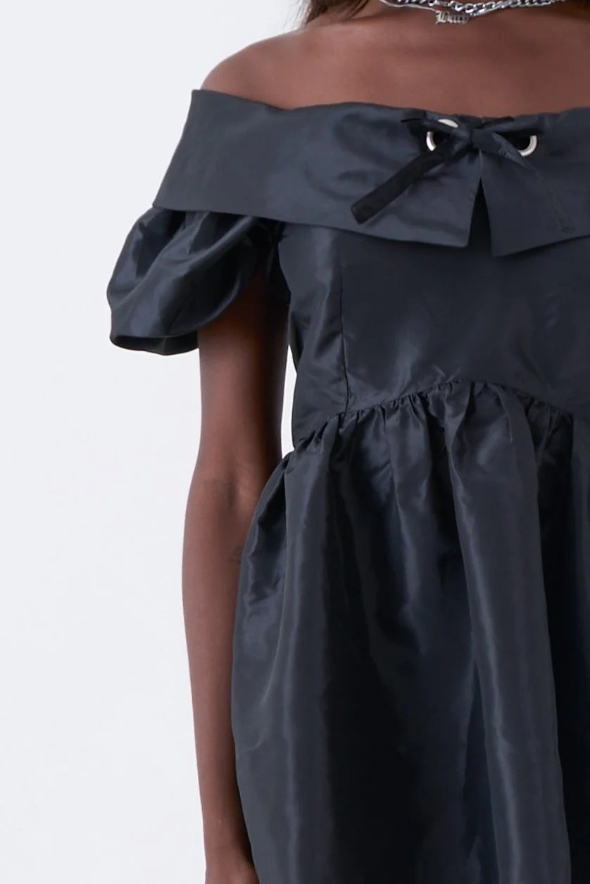 Chamber Taffeta Bardot Mini Dress - Image 6