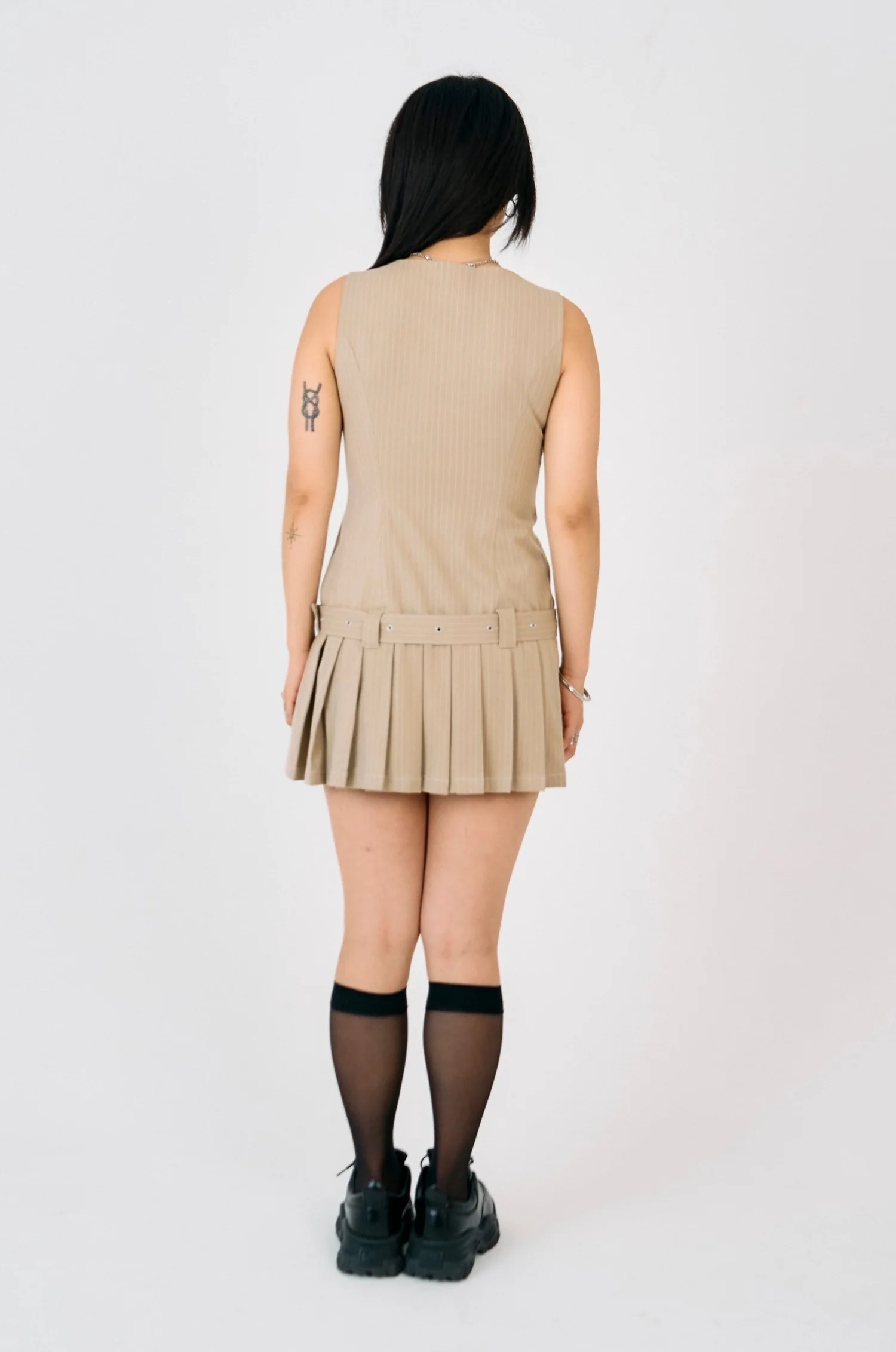 Draper Pleated Mini Dress - Image 6