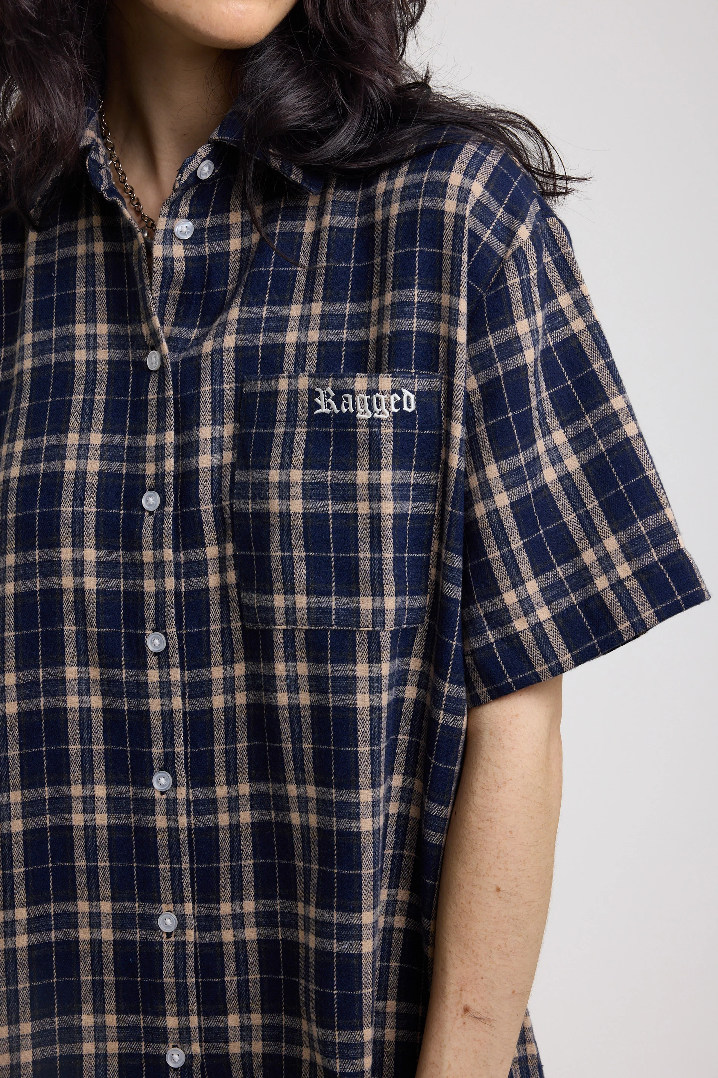 Drill Tartan Check Drop Waist Mini Dress - Image 5