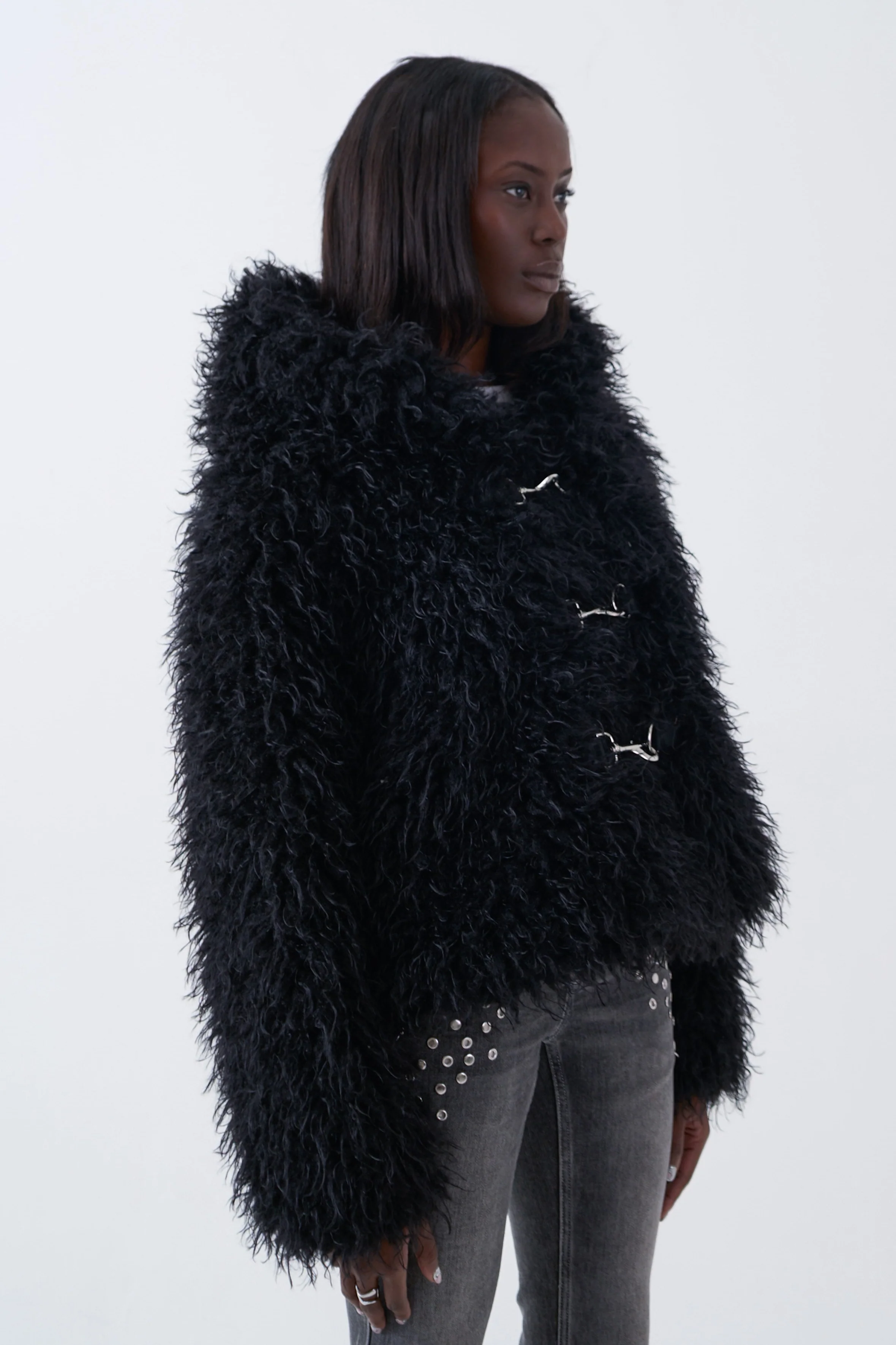 Julia Shaggy Faux Fur Coat - Image 3