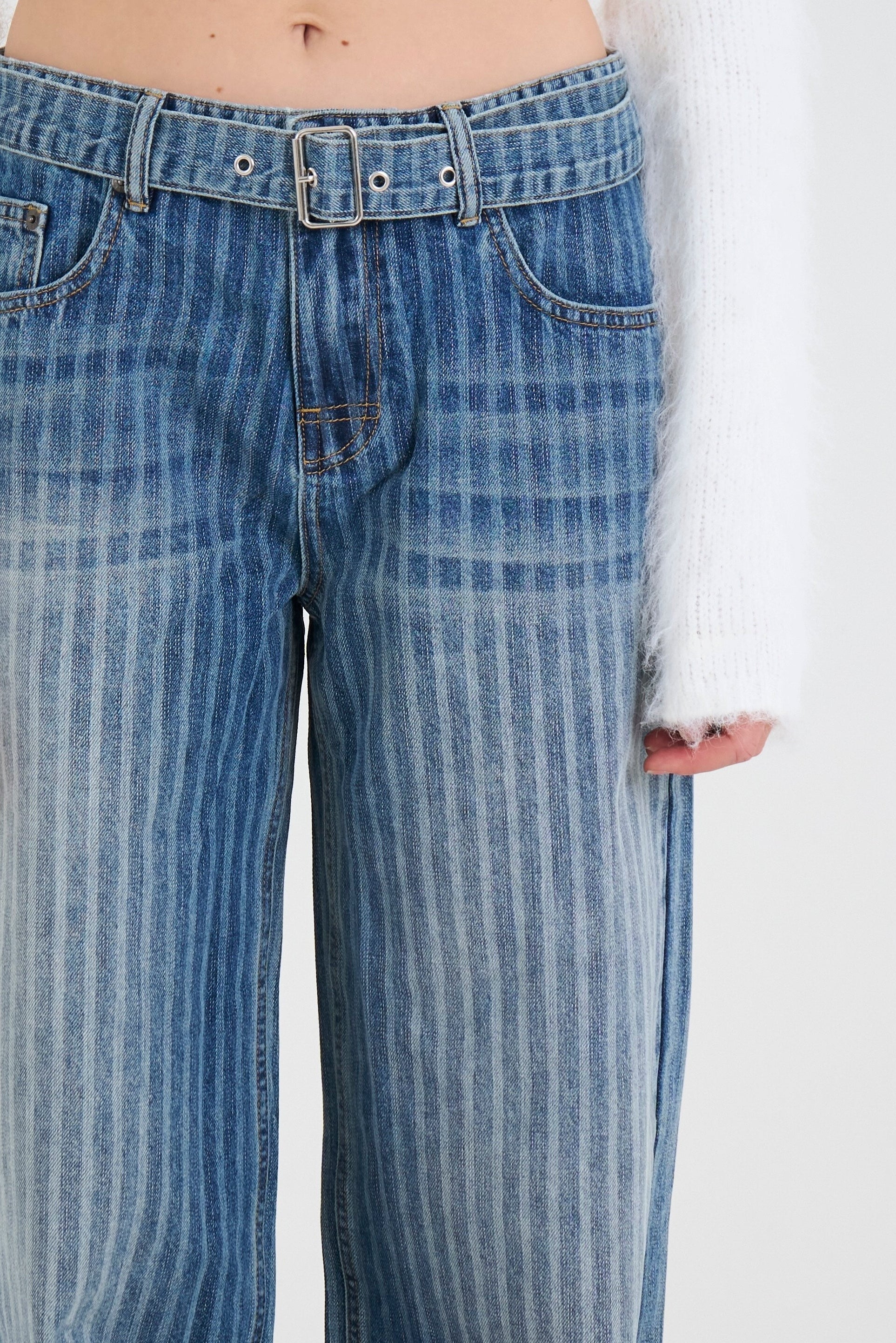 Mobster Dirty Wash Pinstripe Release Jeans - Image 3