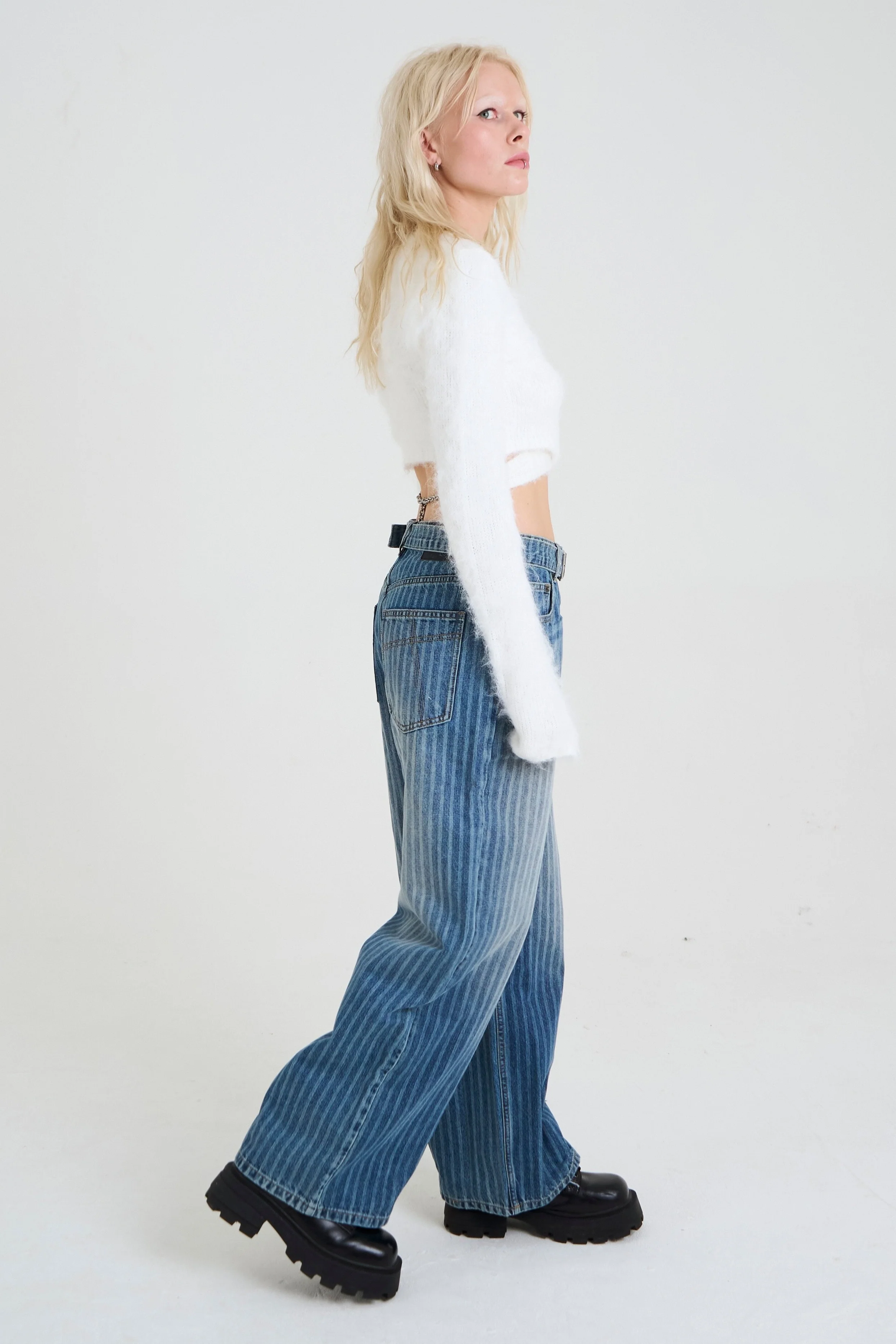 Mobster Dirty Wash Pinstripe Release Jeans - Image 4