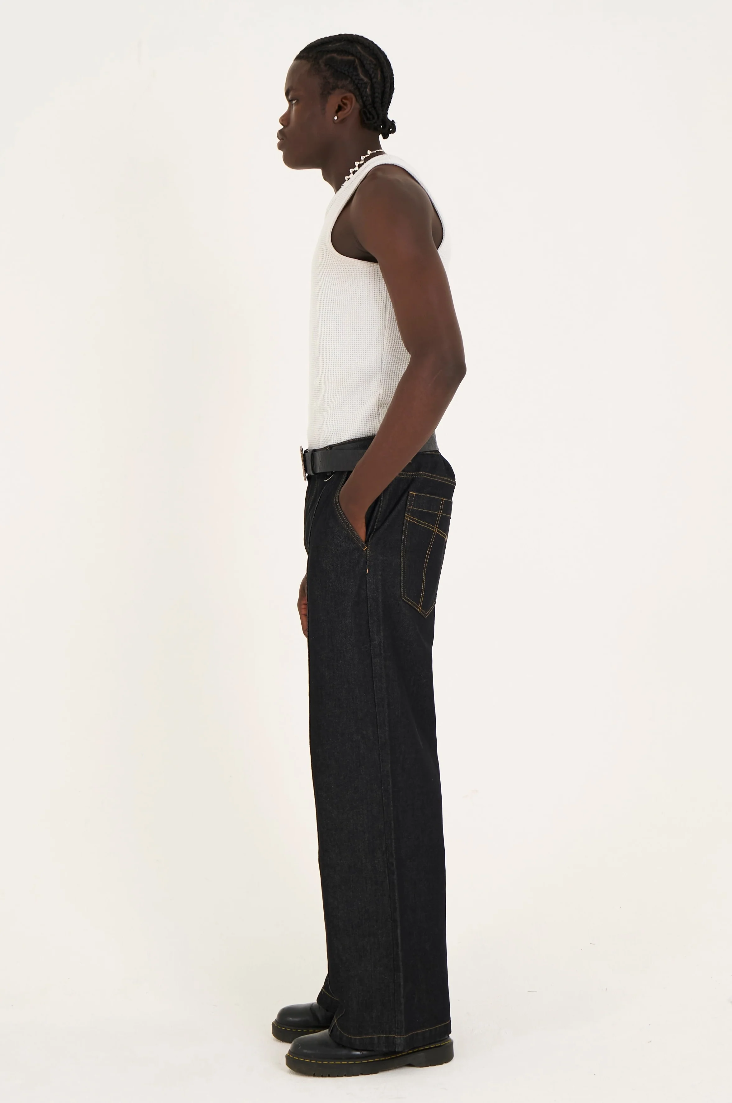 Outcast Pleated Wide Leg Jeans - Image 4