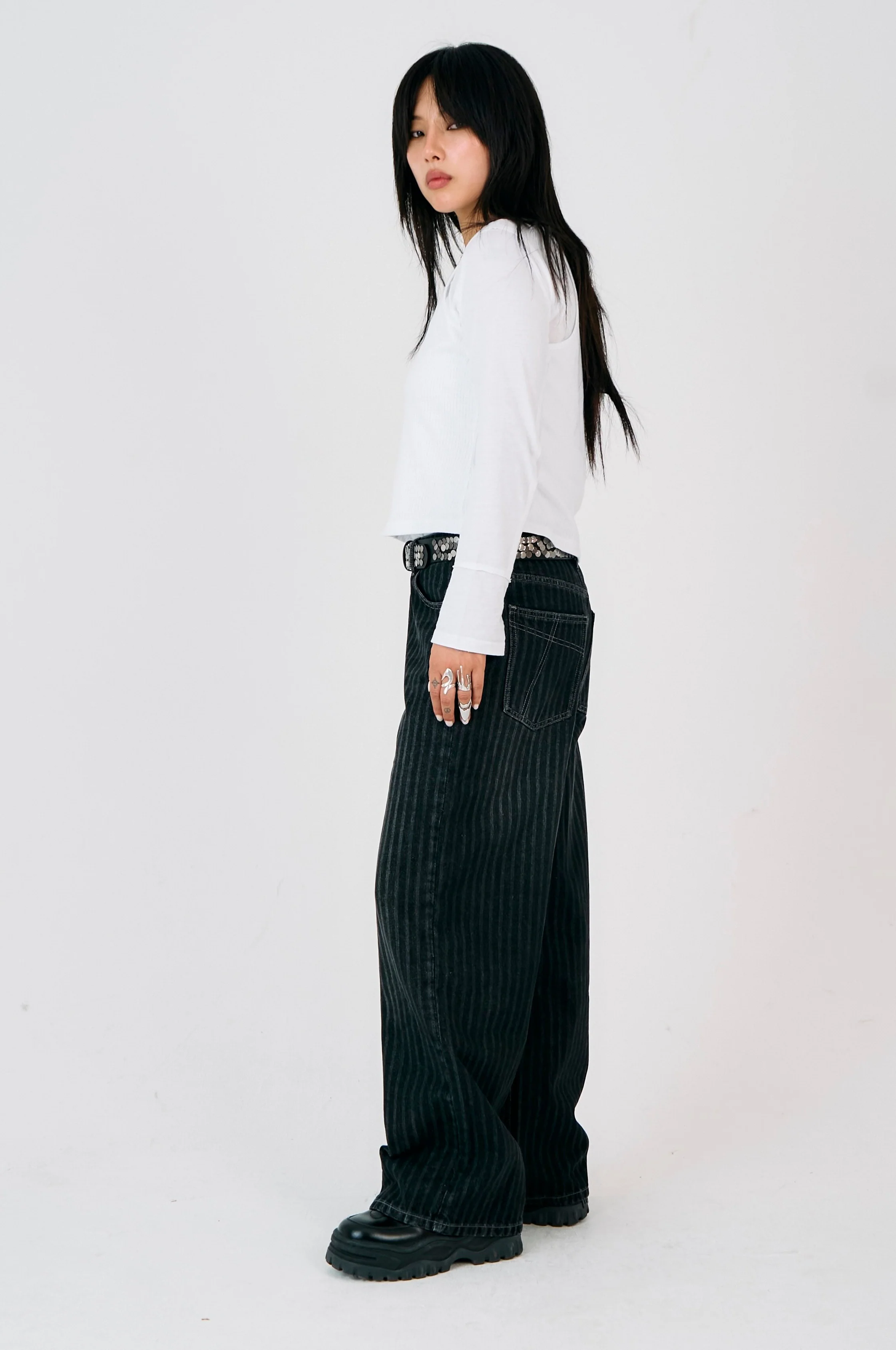 Wilder Charcoal Pinstripe Release Jeans - Image 3