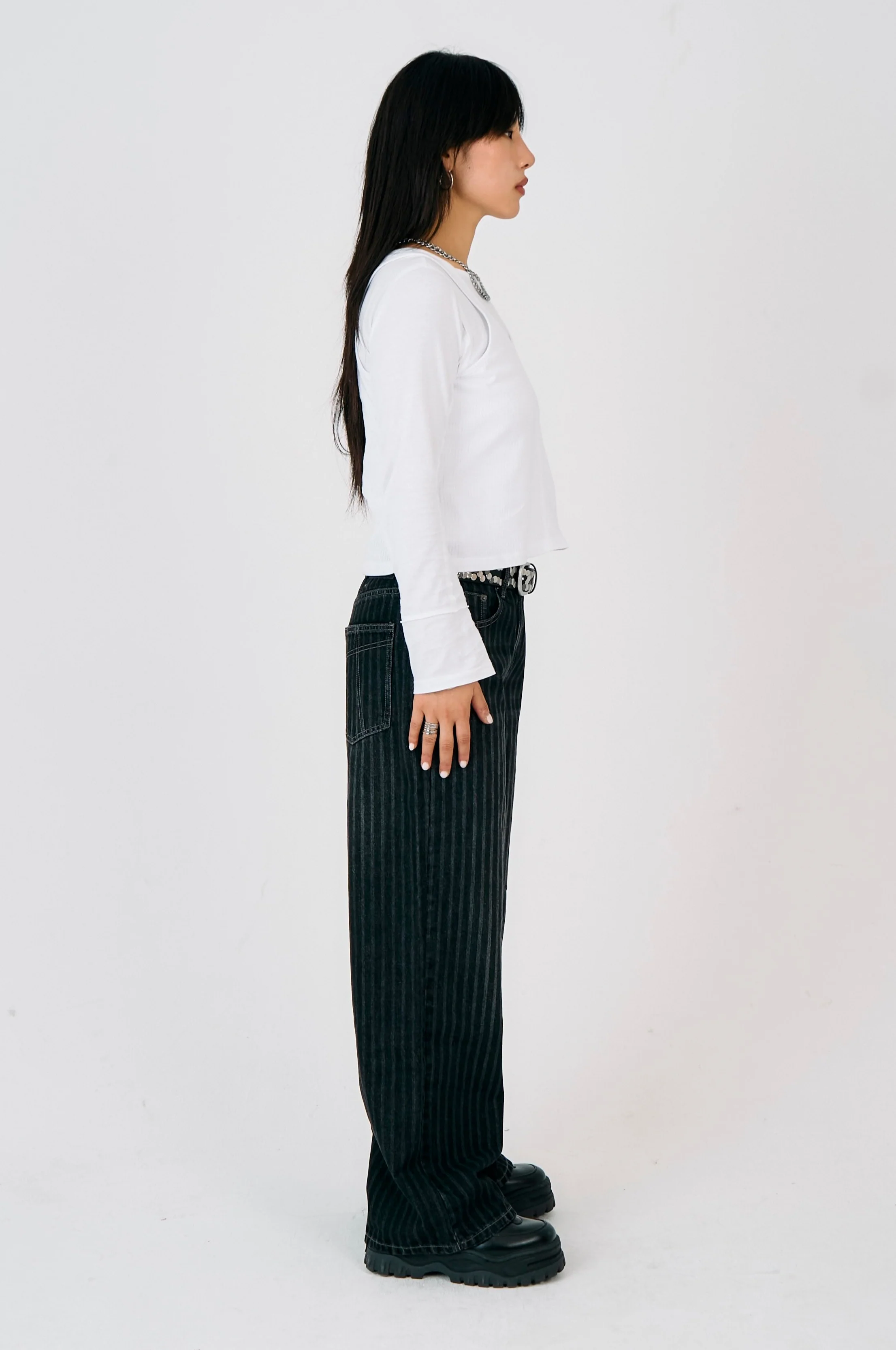 Wilder Charcoal Pinstripe Release Jeans - Image 4