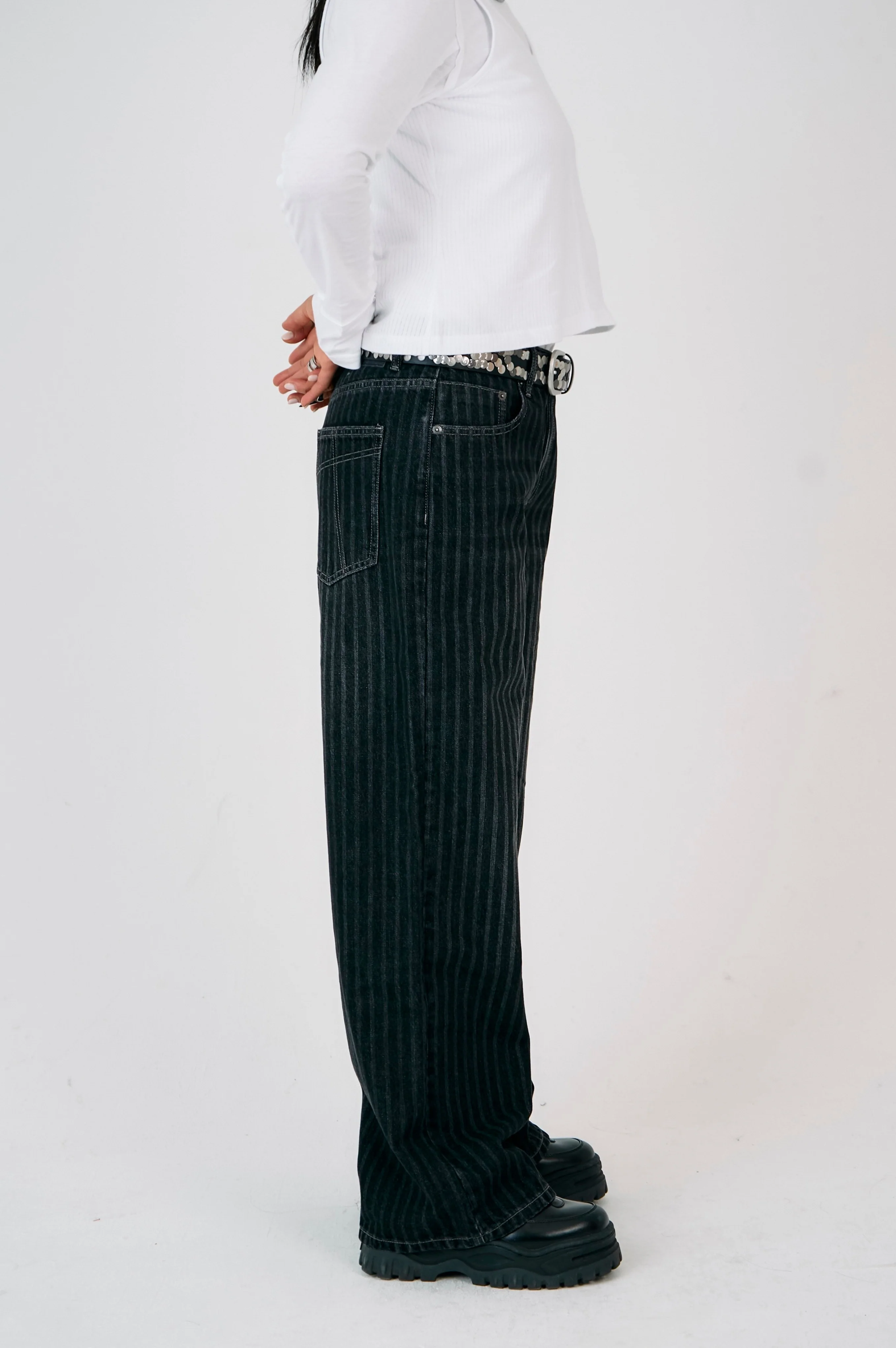 Wilder Charcoal Pinstripe Release Jeans - Image 5