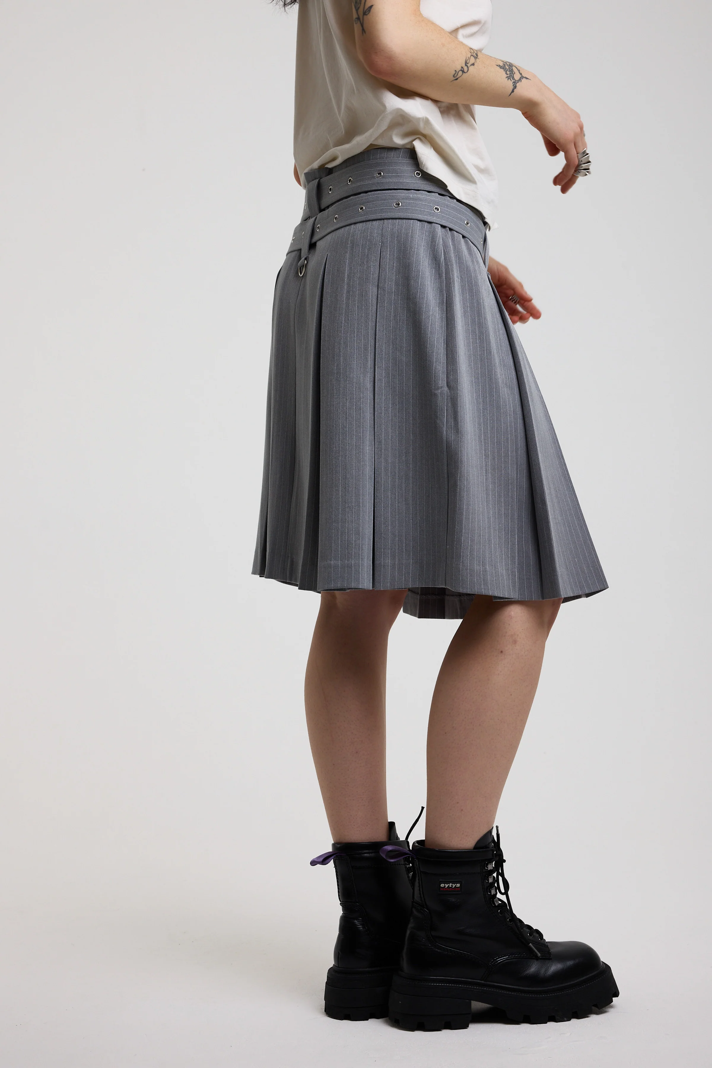 Task Pinstripe Awkward Midi Skirt - Image 5