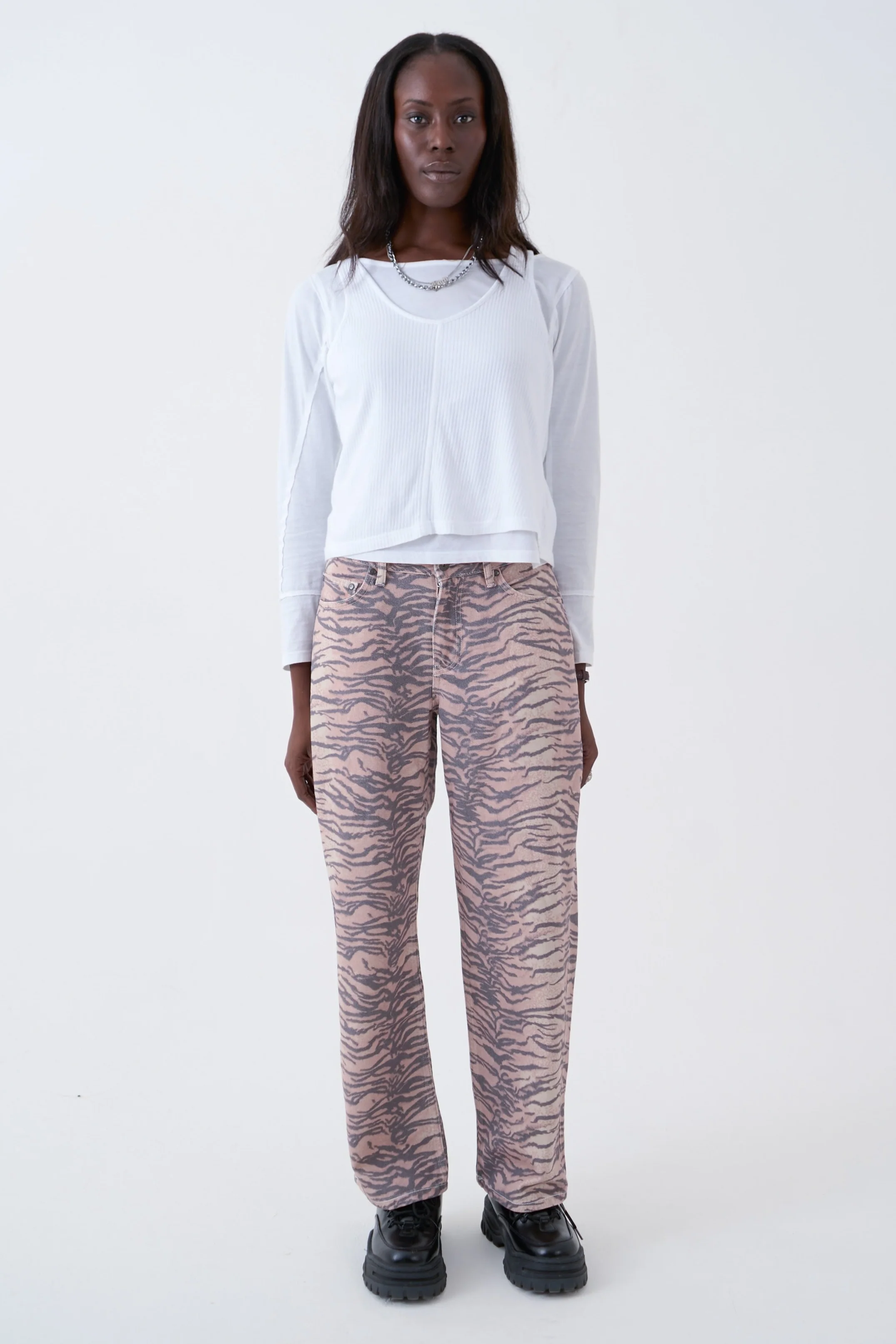 Tiger Print Dad Jeans - Image 4