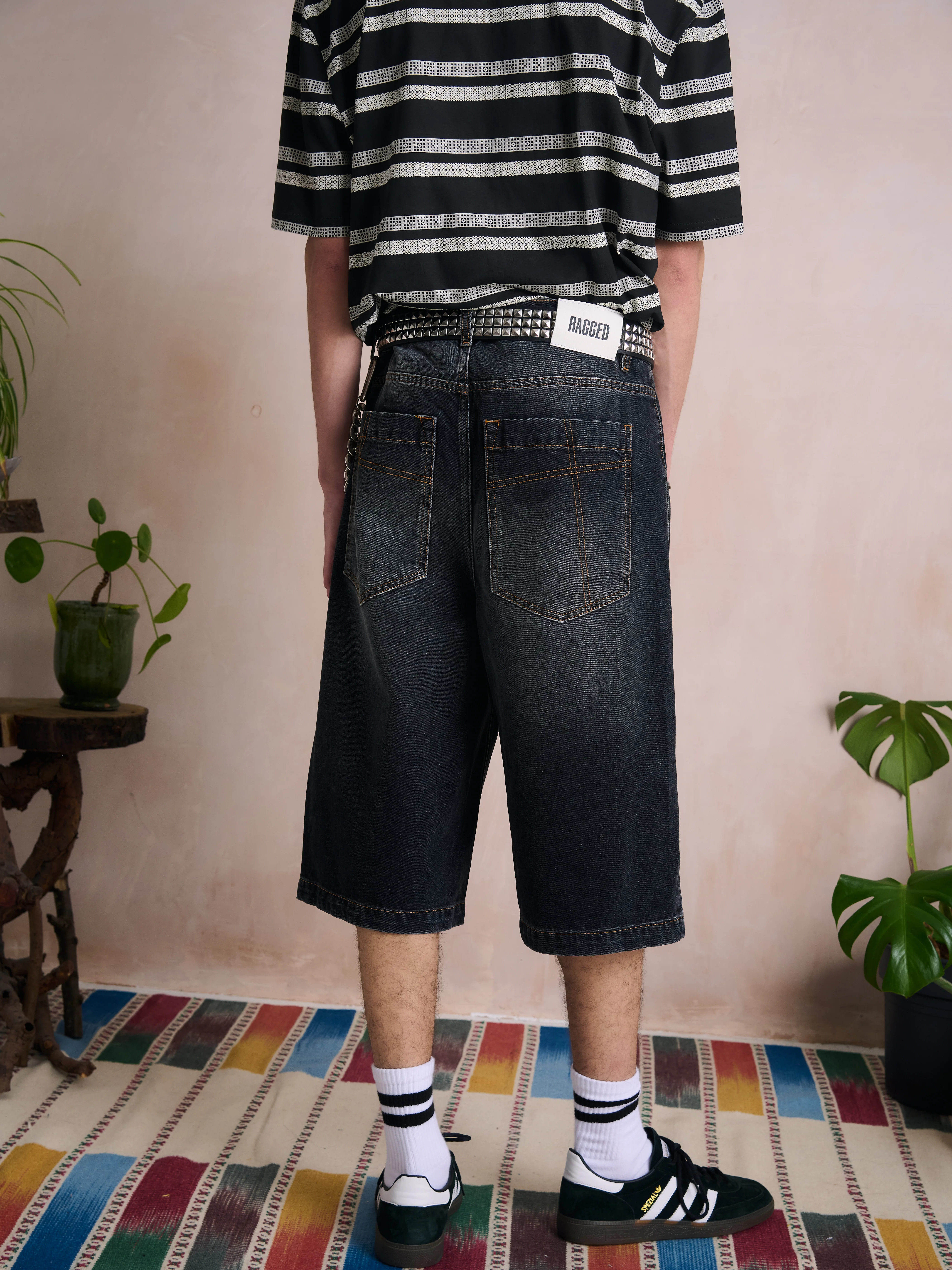 Washed Black Oversized Jorts - Image 3
